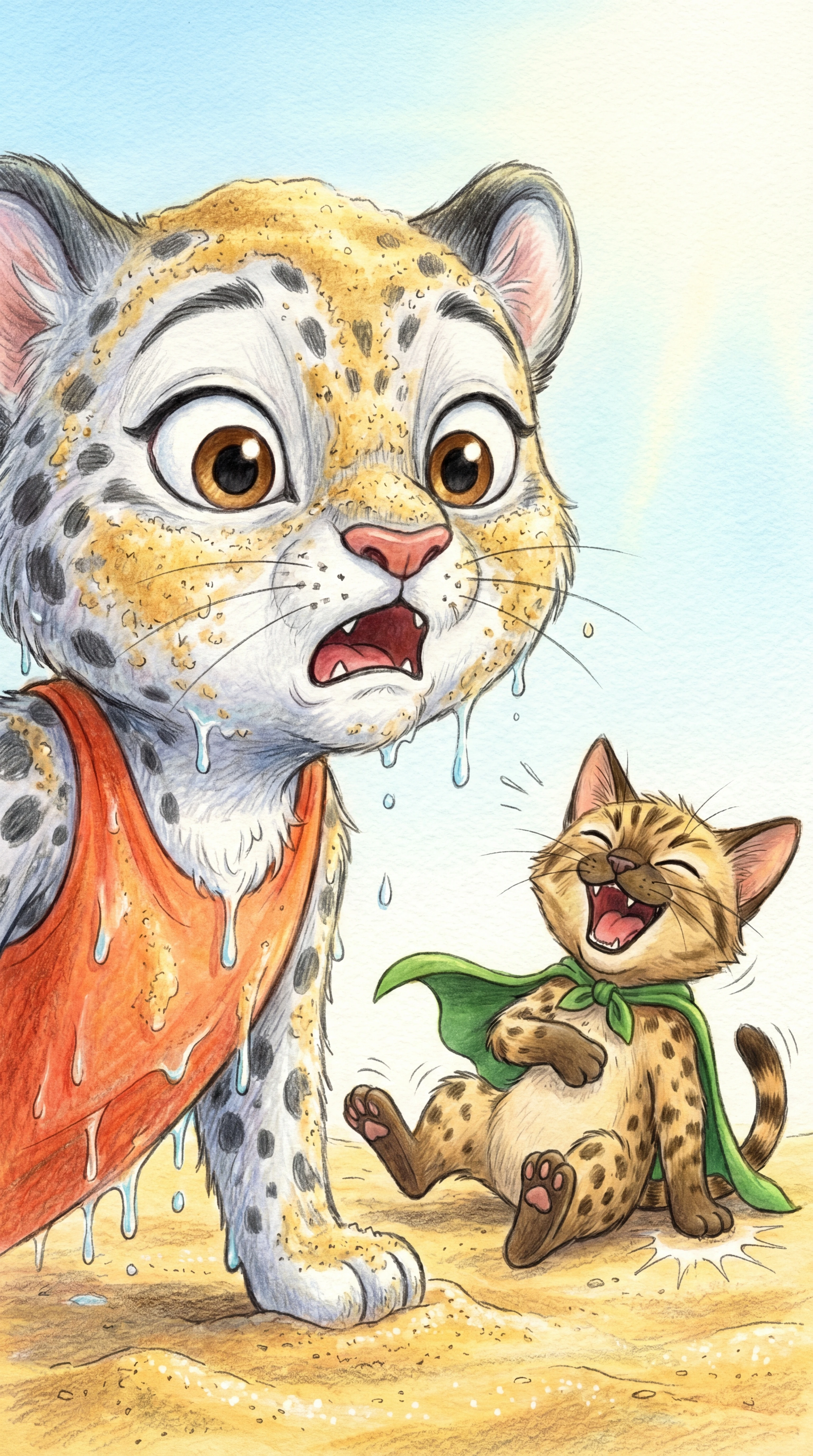 Sandy soaked Liska while Anji laughs