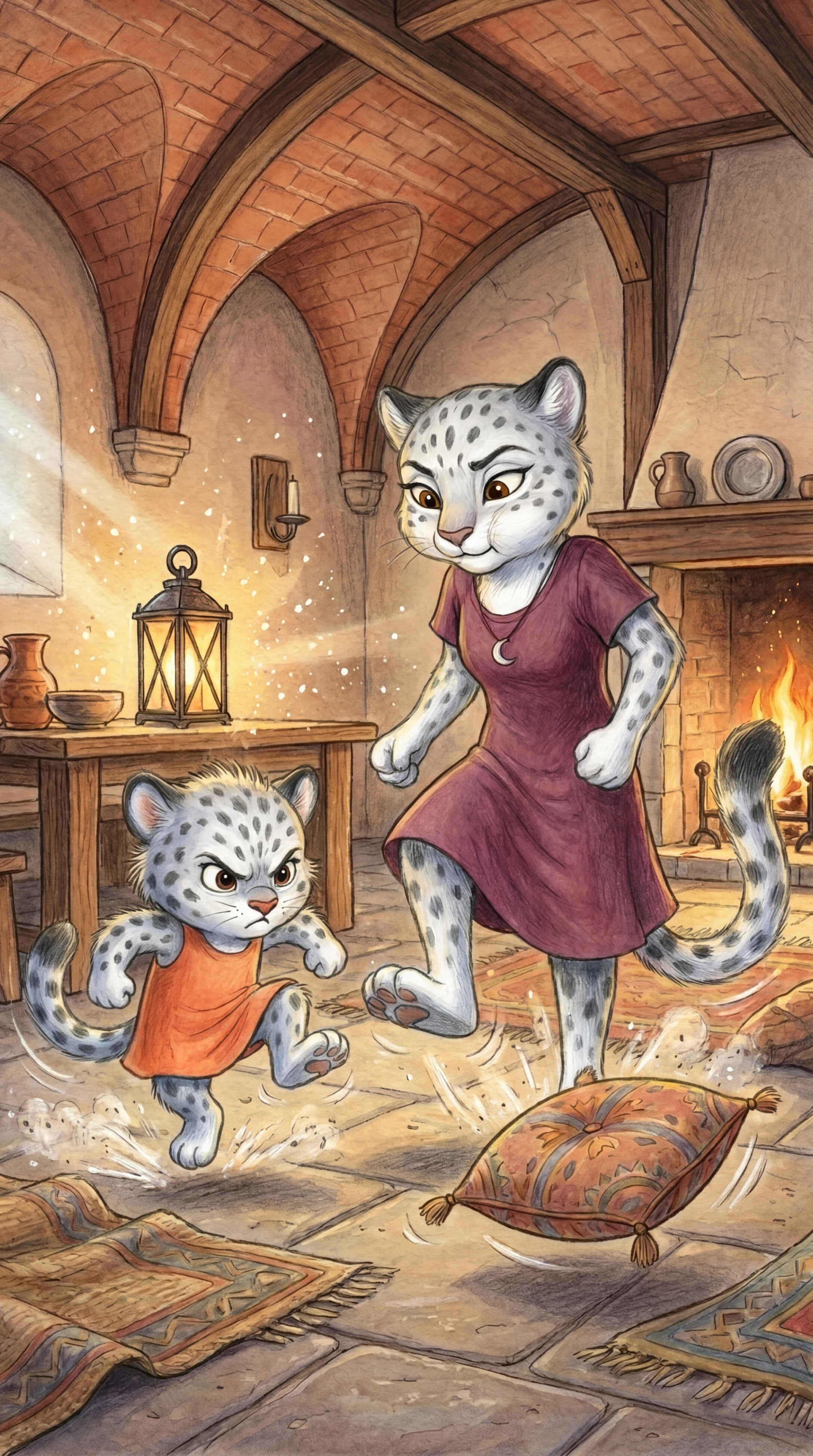 Liska and Mama stomping and roaring together