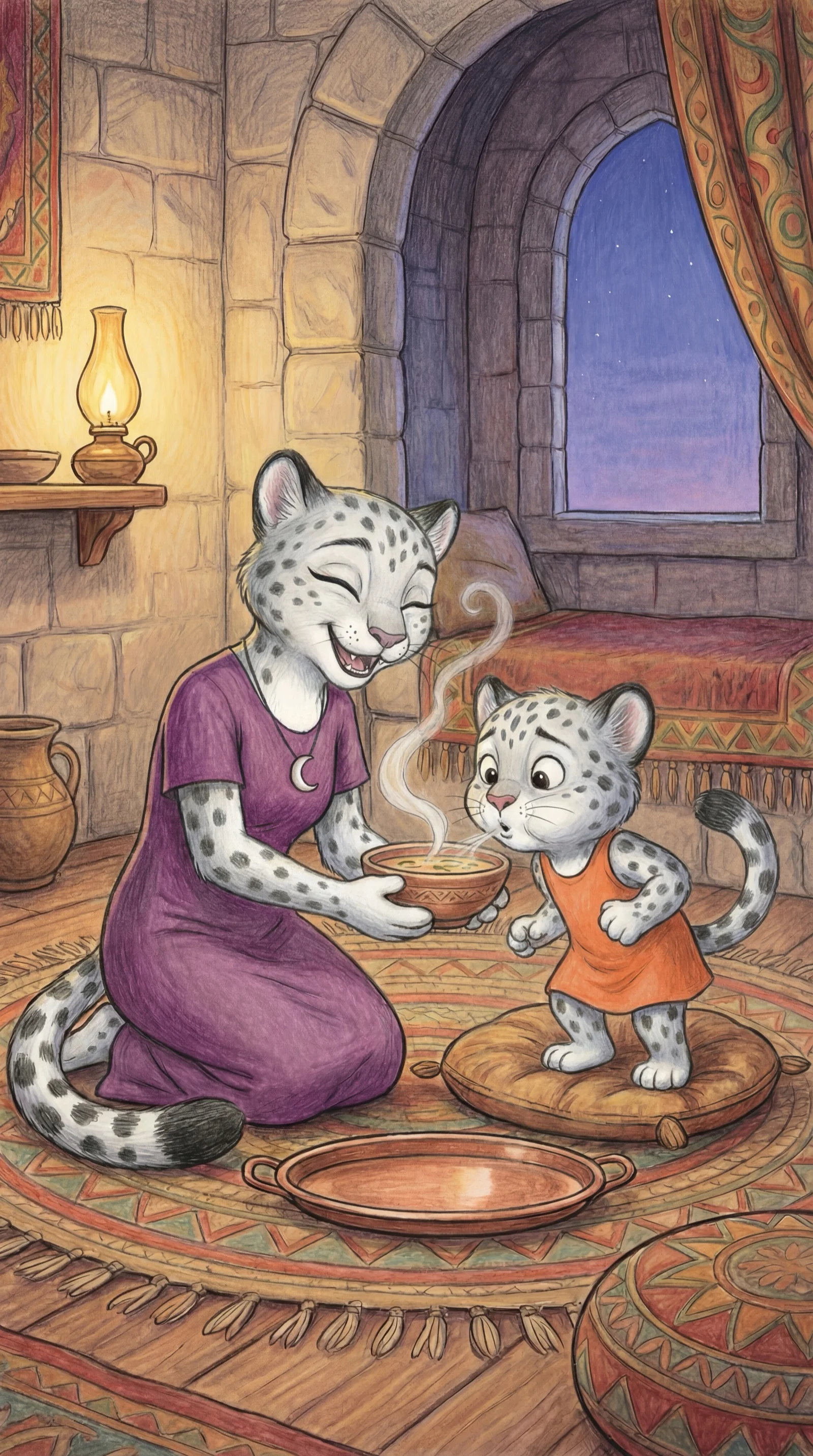 Mama and Liska doing a breathing exercise together