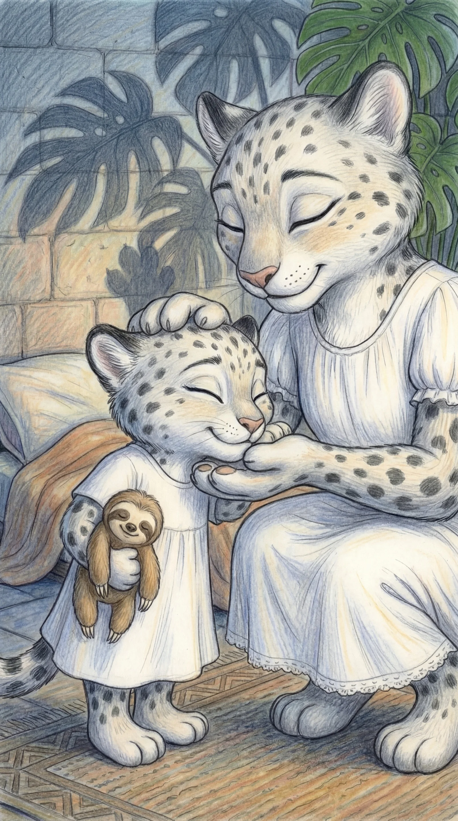 Mama and Liska nuzzling tenderly