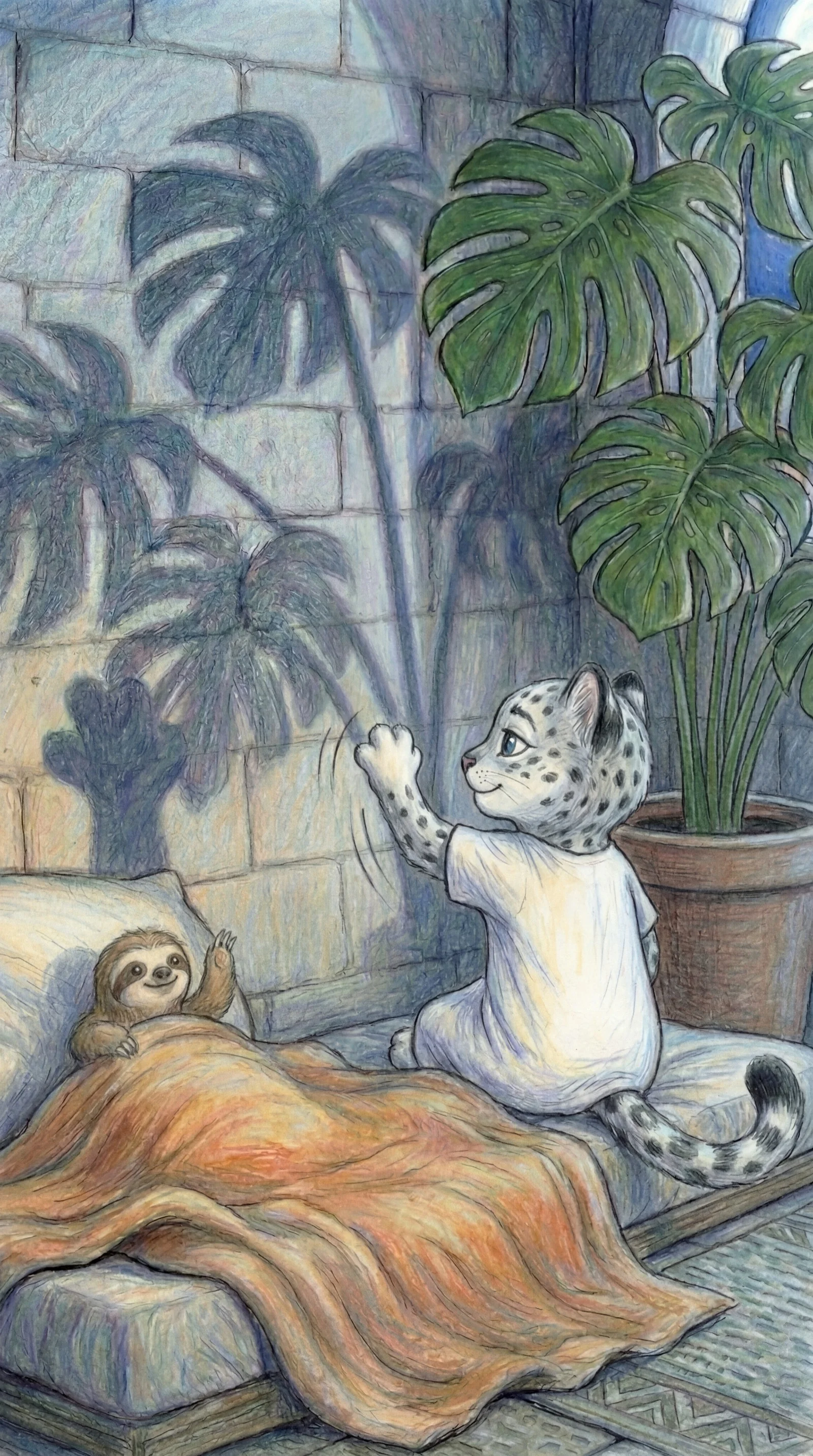 Liska waving goodnight to the shadows